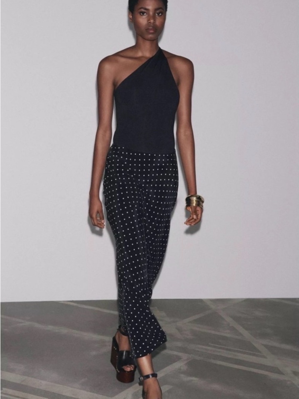 Zara polka dots maxi skirt